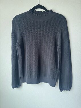J. Crew Black Cotton Crewneck Sweater